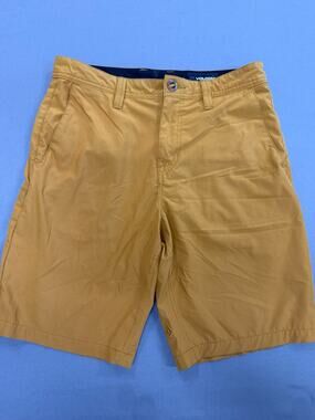 Volcom Mens Shorts Size 29 Tan Flat Front Stretch Casual Walk Shorts Chino